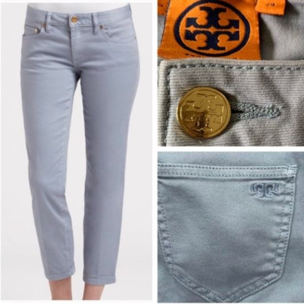 Tory Burch Blue Grey Alexa Cropped Skinnies 29